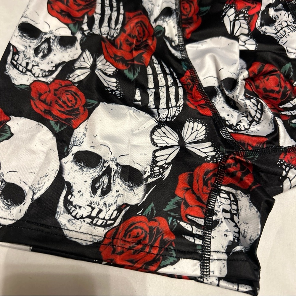 Morvia Men Costume Men's Underwear Boxer Briefs Black , Red Skull Goth Emo - Picture 4 of 5